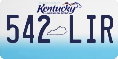 KY license plate 542LIR