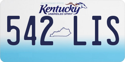 KY license plate 542LIS