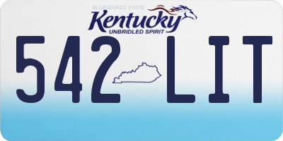 KY license plate 542LIT