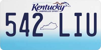 KY license plate 542LIU