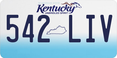 KY license plate 542LIV