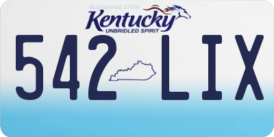 KY license plate 542LIX