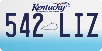 KY license plate 542LIZ