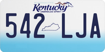 KY license plate 542LJA