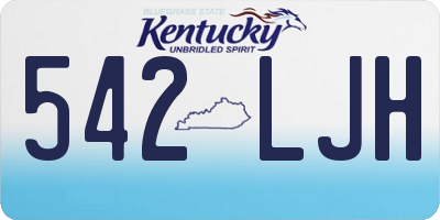 KY license plate 542LJH