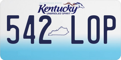 KY license plate 542LOP