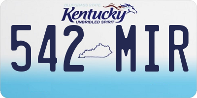KY license plate 542MIR