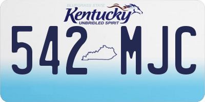 KY license plate 542MJC