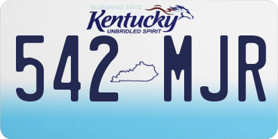 KY license plate 542MJR