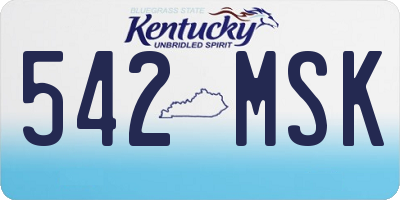 KY license plate 542MSK