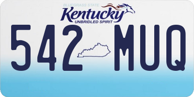 KY license plate 542MUQ