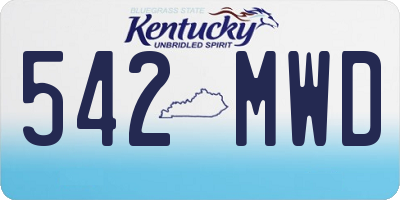 KY license plate 542MWD