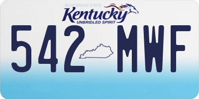 KY license plate 542MWF