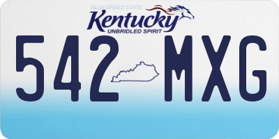KY license plate 542MXG