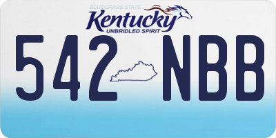 KY license plate 542NBB