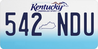 KY license plate 542NDU
