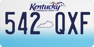 KY license plate 542QXF