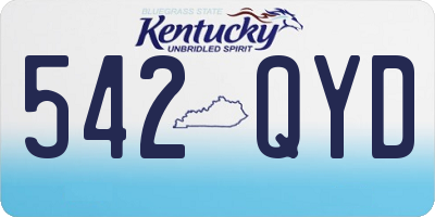 KY license plate 542QYD