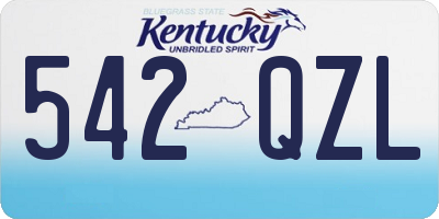KY license plate 542QZL