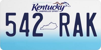KY license plate 542RAK