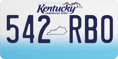 KY license plate 542RBO