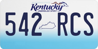 KY license plate 542RCS