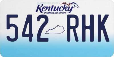 KY license plate 542RHK
