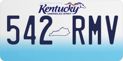 KY license plate 542RMV