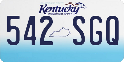 KY license plate 542SGQ