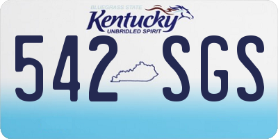 KY license plate 542SGS