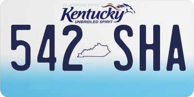 KY license plate 542SHA