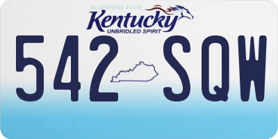 KY license plate 542SQW