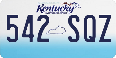 KY license plate 542SQZ