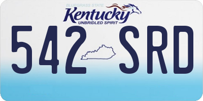 KY license plate 542SRD