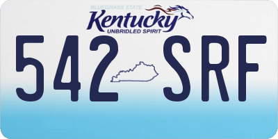 KY license plate 542SRF