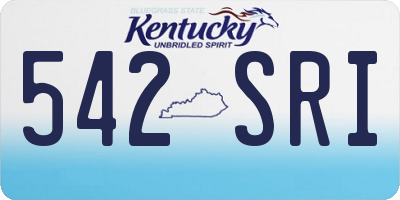 KY license plate 542SRI