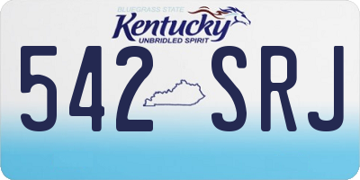 KY license plate 542SRJ