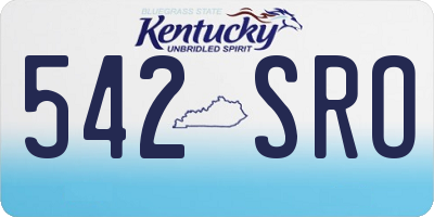 KY license plate 542SRO