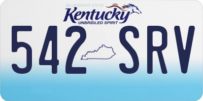 KY license plate 542SRV