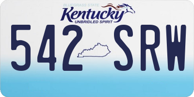 KY license plate 542SRW