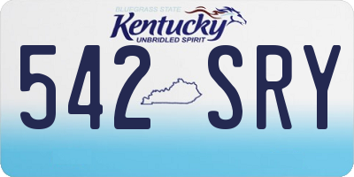 KY license plate 542SRY