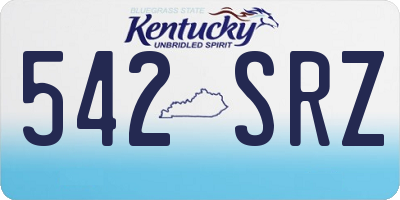 KY license plate 542SRZ