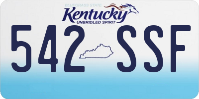 KY license plate 542SSF