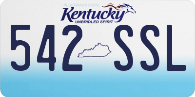 KY license plate 542SSL