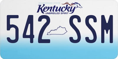 KY license plate 542SSM