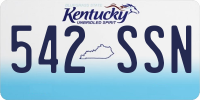 KY license plate 542SSN