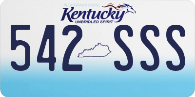 KY license plate 542SSS