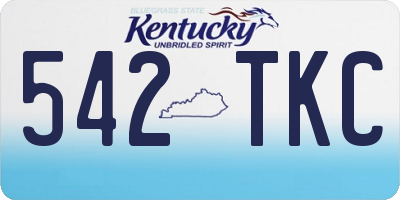 KY license plate 542TKC