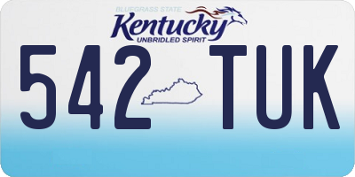 KY license plate 542TUK