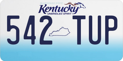 KY license plate 542TUP